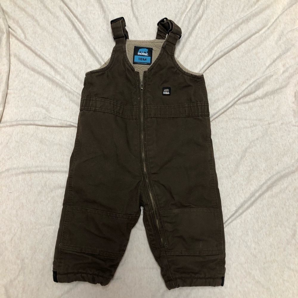 Berne Baby Insulated Snow Overalls in Brown Size 18 Months